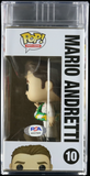 Mario Andretti Signed Funko Pop PSA/DNA Encapsulated NASCAR
