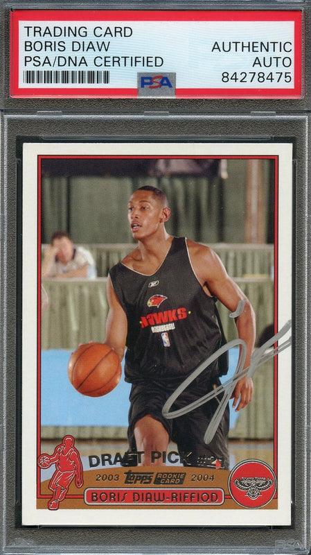 2003 NBA Topps #241 Boris Diaw-Riffiod Signed Card AUTO PSA Slabbed RC