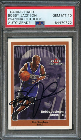 2003-04 Fleer Tradition Crystal #223 Bobby Jackson Signed Card AUTO 10 PSA/DNA Slabbed Timberwolves