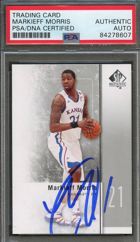 2011 Upper Deck SP #32 Markieff Morris Signed Card AUTO PSA Slabbed Kansas