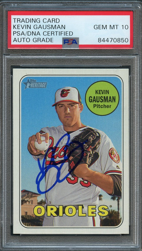 2018 Topps Heritage #95 Kevin Gausman Signed Card PSA Slabbed Auto 10