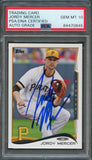 2014 Topps #418 Jordy Mercer Signed Card PSA Slabbed Auto 10 Pirates