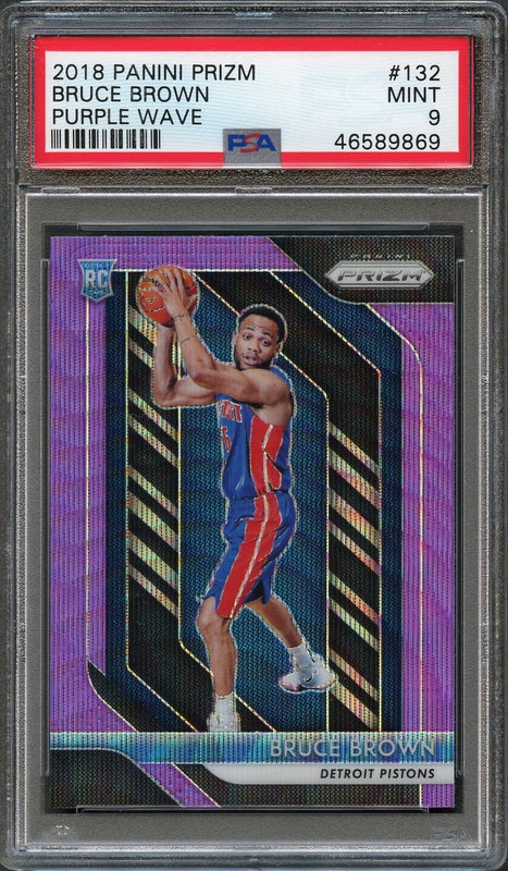 2018 Panini Prizm #132 Bruce Brown Purple Wave PSA 9 Mint RC