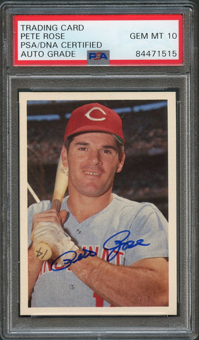 1985 Topps Renata Galasso #105 Pete Rose Signed Card Auto 10 Reds