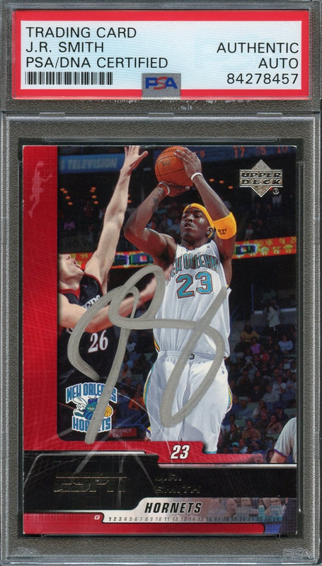 2005 Upper Deck #57 J.R. Smith Signed Rookie Card AUTO PSA Slabbed Hornets