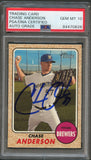 2017 Topps Heritage High Number #644 Chase Anderson Signed Card PSA Slabbed Auto 10 Brewers