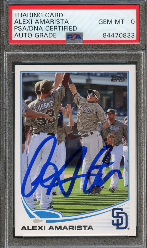 2013 Topps Update #US97 Alexi Amarista Signed Card PSA Slabbed Auto 10 Padres