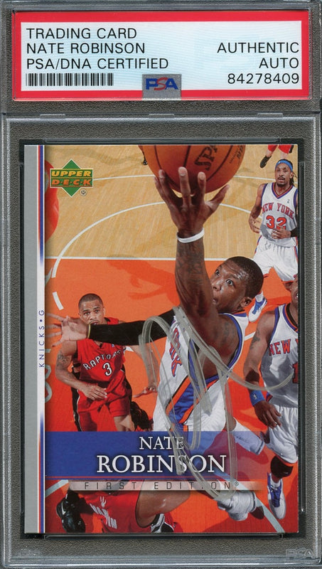 2007-08 Upper Deck First Edition #101 Nate Robinson Signed Card AUTO PSA Slabbed Knicks