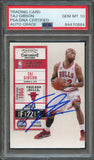 2010-11 Playoff Contenders #71 Taj Gibson Signed Card AUTO 10 PSA Slabbed Bulls