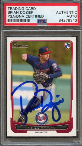 2012 Bowman #39 Brian Dozier Signed Card PSA Slabbed Auto Twins RC