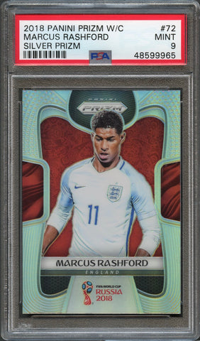 2018 Panini Prizm World Cup #72 Marcus Rashford Silver Prizm PSA 9 Mint