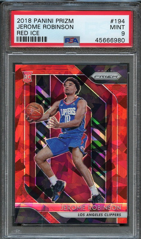 2018 Panini Prizm #194 Jerome Robinson Red Ice Prizm PSA 9 Mint RC