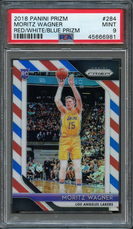 2018 Panini Prizm #284 Moritz Wagner Red White Blue Prizm PSA 9 Mint RC