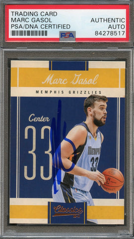 2011 Panini NBA Hoops #11 Marc Gasol Signed Card AUTO PSA Slabbed Grizzlies