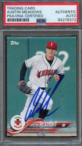 2018 Topps #24 Austin Meadows Signed Card PSA Slabbed Auto