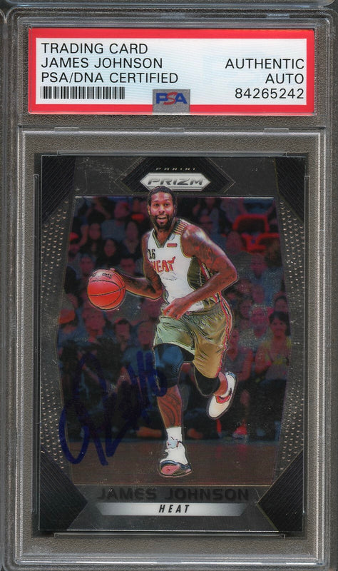 2017 Panini Prizm #59 James Johnson Signed Card AUTO PSA/DNA Slabbed Heat