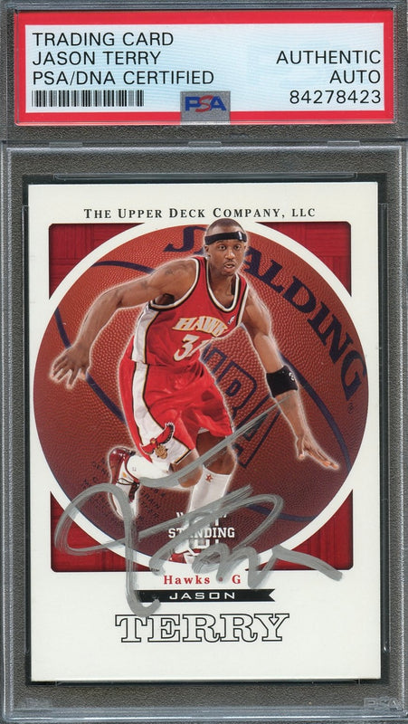 2003 Upper Deck #2 Jason Terry Signed Card AUTO PSA Slabbed Hawks