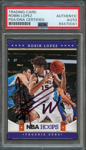 2012-13 NBA Hoops #207 Robin Lopez Signed Card AUTO PSA Slabbed Suns