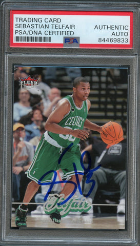 2007-08 Fleer Ultra #11 Sebastian Telfair Signed Card AUTO PSA/DNA Slabbed Boston Celtics