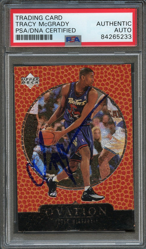 1998 Upper Deck Ovation #64 Tracy McGrady Signed Card AUTO PSA/DNA Slabbed