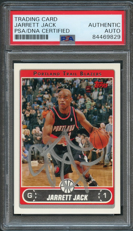 2006 Topps #214 Jarrett Jack Signed Card AUTO PSA Slabbed Trail Blazers