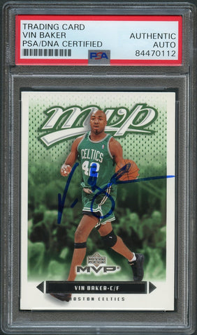 2003-04 Upper Deck MVP #13 Vin Baker Signed Card AUTO PSA/DNA Slabbed Celtics