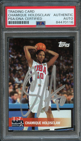 2000 Topps Team USA #39 Chamique Holdsclaw Signed Card AUTO PSA/DNA Slabbed