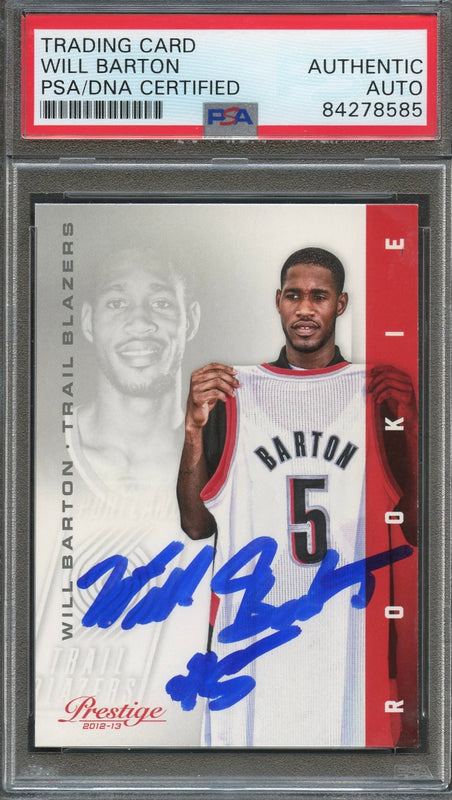 2012 Panini Prestige #240 Will Barton signed Auto Card PSA/DNA Slabbed Trail Blazers
