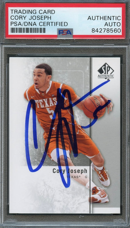 2011 Upper Deck SP Authentic #34 Cory Joseph Signed Card AUTO PSA Slabbed Texas