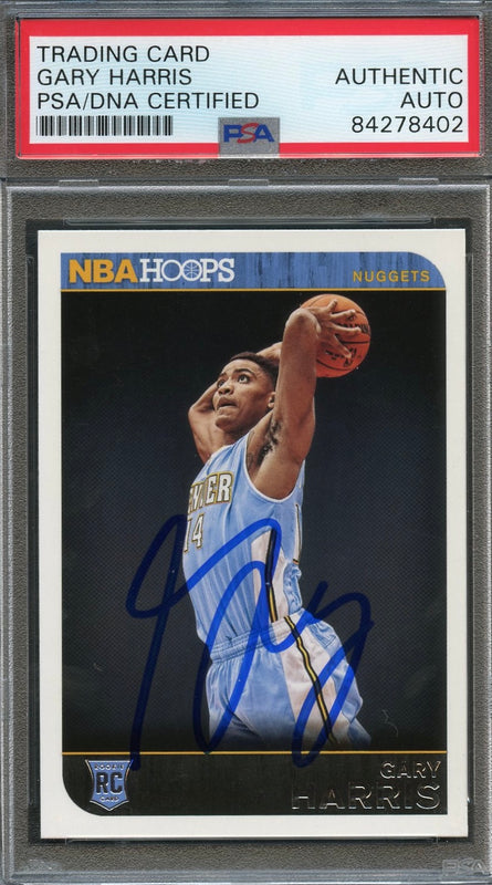 2014 Panini NBA Hoops #277 Gary Harris signed Auto Card PSA/DNA Slabbed Nuggets RC