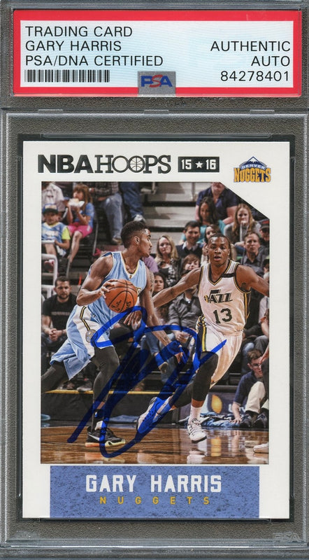 2015-16 NBA Hoops #31 Gary Harris signed Auto Card PSA/DNA Slabbed Nuggets