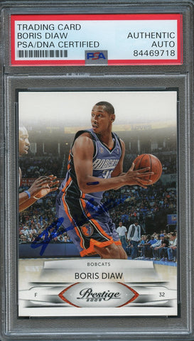 2009-10 Panini Prestige #10 Boris Diaw Signed Card AUTO PSA Slabbed Bobcats