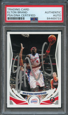 2004-05 Topps #77 Elton Brand Signed Card AUTO PSA Slabbed Clippers