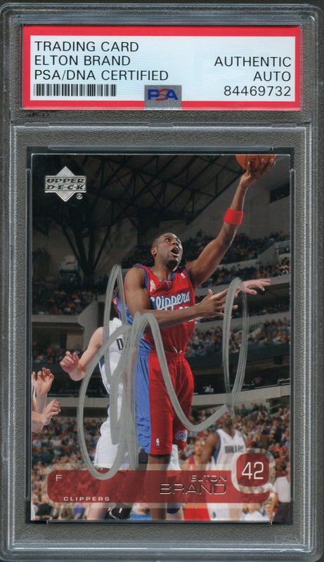 2002-03 Upper Deck #60 Elton Brand Signed Card AUTO PSA Slabbed Clippers