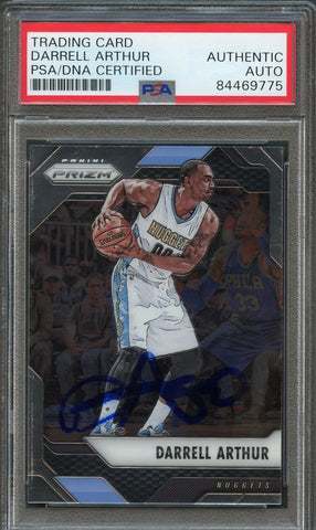 2016-17 Panini Prizm #180 Darrell Arthur Signed Card AUTO PSA Slabbed Nuggets