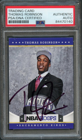 2012-13 NBA Hoops #279 Thomas Robinson Signed Card AUTO PSA Slabbed Kings