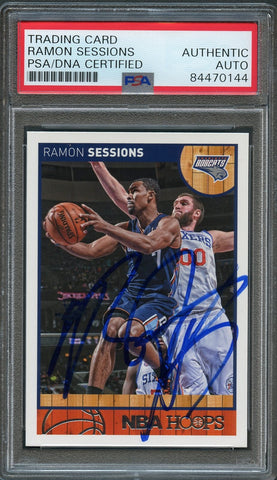 2013-14 NBA Hoops #61 Ramon Sessions Signed AUTO PSA Slabbed Bobcats