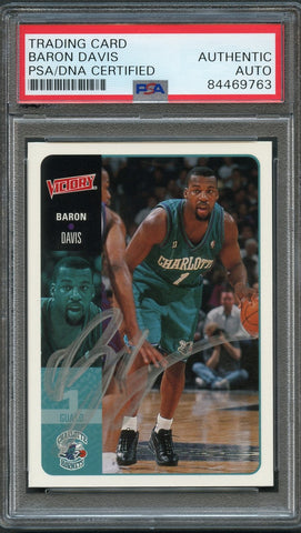 2000-01 Upper Deck Victory #23 Baron Davis Signed AUTO PSA Slabbed Hornets