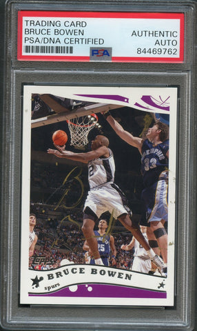 2005 Topps #206 Bruce Bowen Signed Card AUTO PSA Slabbed Spurs