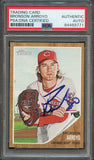 2011 Topps Heritage #120 Bronson Arroyo Signed Card PSA Slabbed Auto Reds