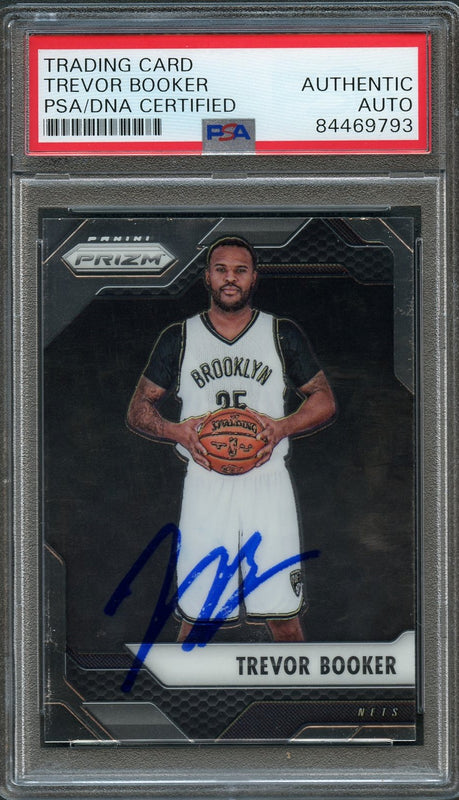 2016-17 Panini Prizm #167 Trevor Booker Signed AUTO PSA Slabbed Nets