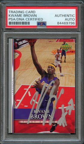 2007-08 Upper Deck First Edition #41 Kwame Brown Signed Card AUTO PSA Slabbed Lakers