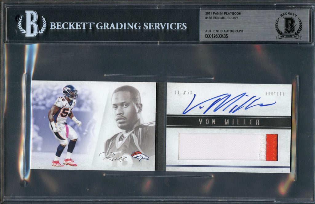 2011 PANINI PLAYBOOK #26 VON MILLER RC Signed Card AUTO BAS Beckett Sl –  Golden State Memorabilia