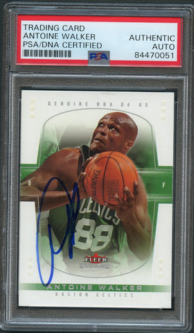 2004-05 Fleer Genuine #18 Antoine Walker Signed Card AUTO PSA Slabbed Boston Celtics