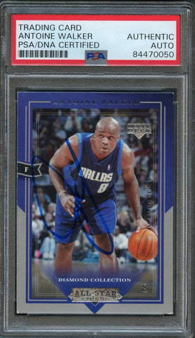 2004-05 Upper Deck All-Star Lineup #17 Antoine Walker Signed Card AUTO PSA Slabbed DALLAS MAVERICKS