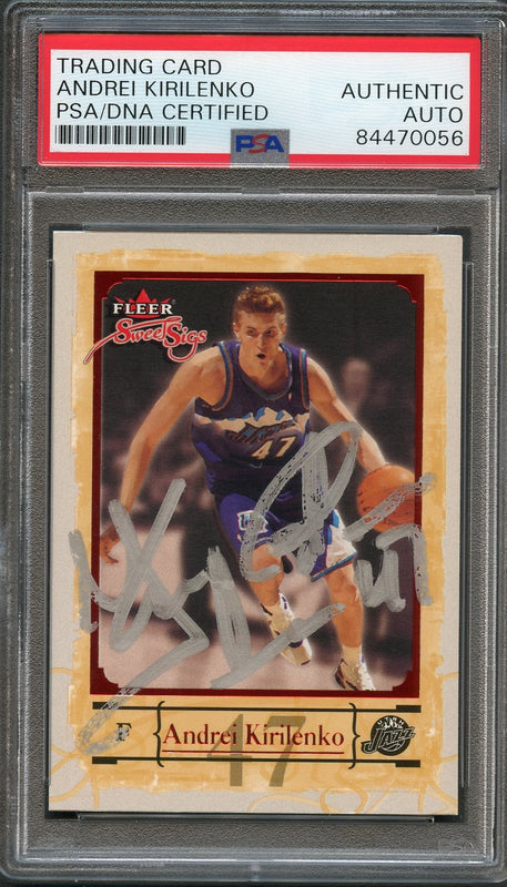 2004-05 Fleer Sweet Sigs #29 Andrei Kirilenko Signed Card AUTO PSA Slabbed