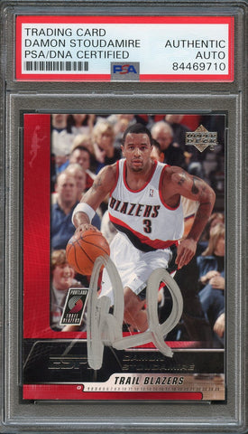 2005-06 Upper Deck ESPN #70 Damon Stoudamire Signed Card AUTO PSA Slabbed