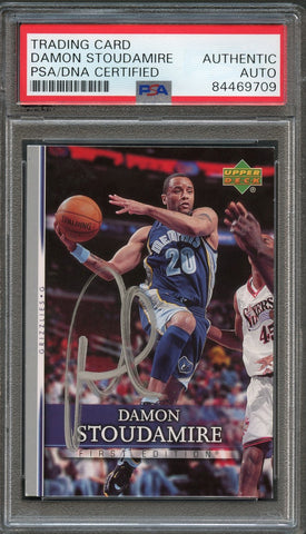 2007-08 Upper Deck First Edition #17 Damon Stoudamire Signed Card AUTO PSA Slabbed