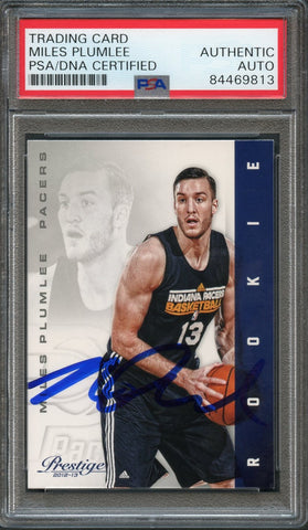 2012-13 Panini Prestige #225 Miles Plumlee Signed Rookie Card AUTO PSA Slabbed RC Pacers