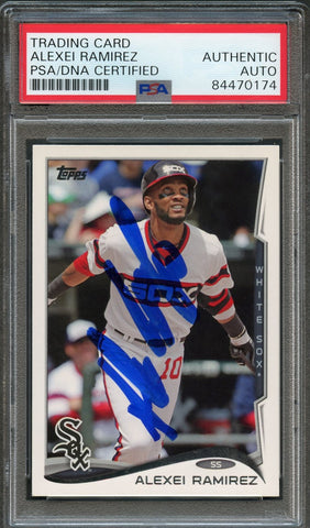 2014 Topps #308 Alexei Ramirez Signed Card PSA Slabbed Auto White Sox